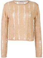 T By Alexander Wang Distressed Jumper, Women's, Size: Xs, Nude/neutrals, Merino