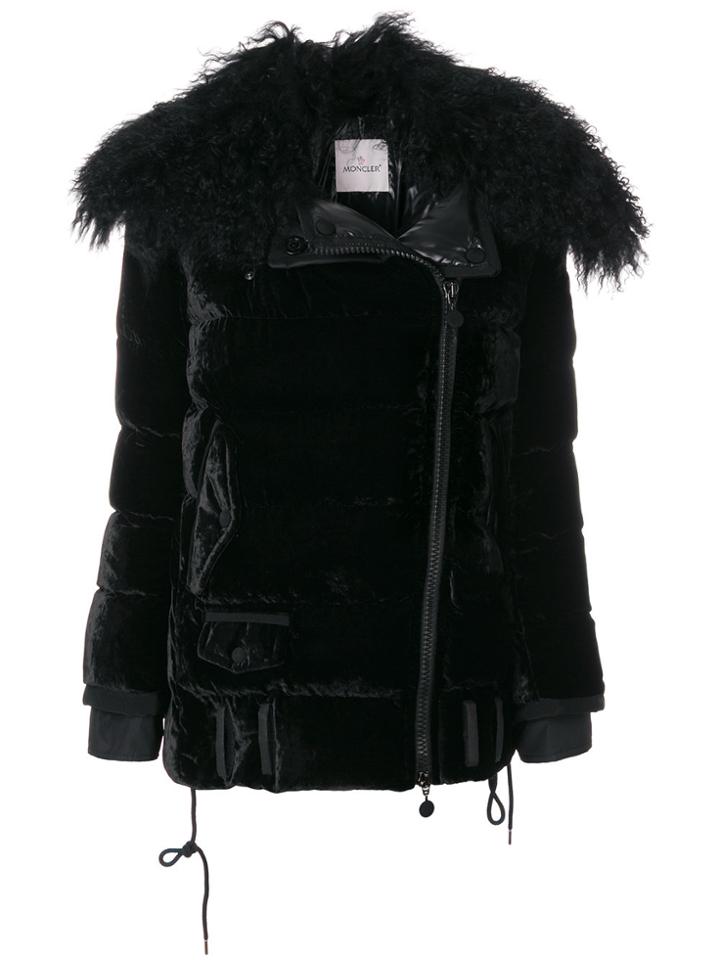 Moncler Isabelle Velvet Padded Jacket - Black