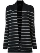 Vince Striped Cardi-coat, Women's, Size: Medium, Blue, Wool/polyimide