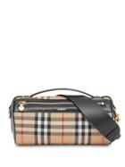 Burberry The Vintage Check And Leather Barrel Bag - Brown