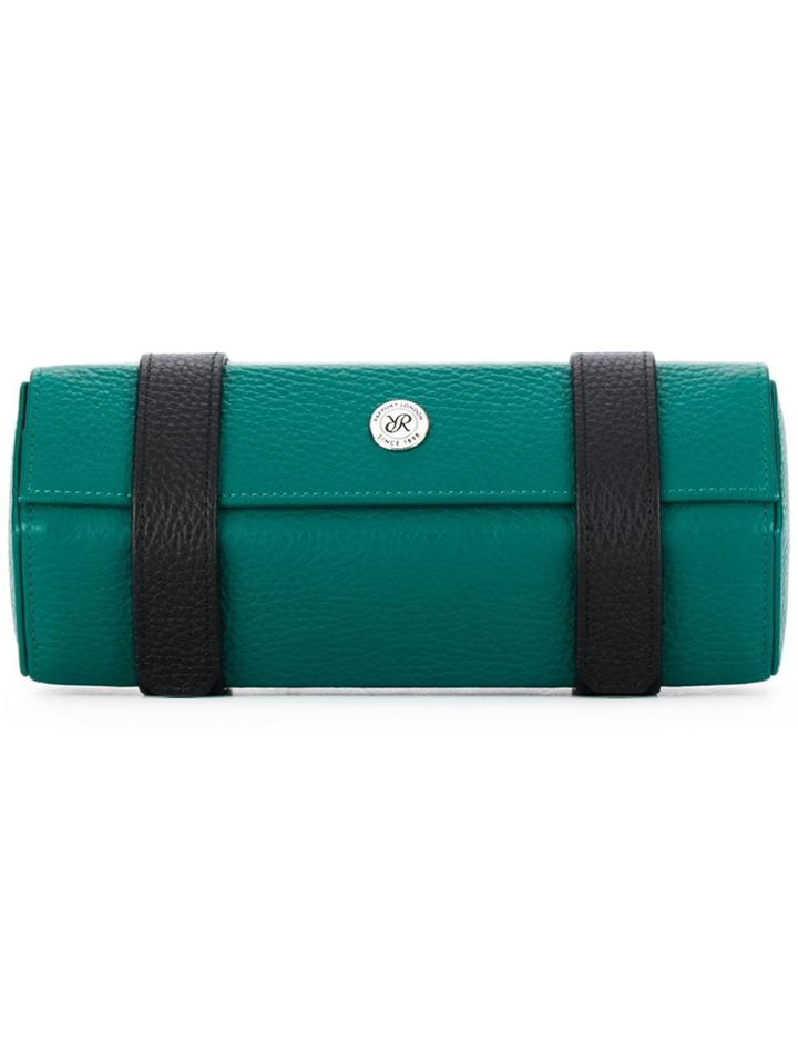 Rapport Three Watch Roll In Turquoise Leather Wi - Green