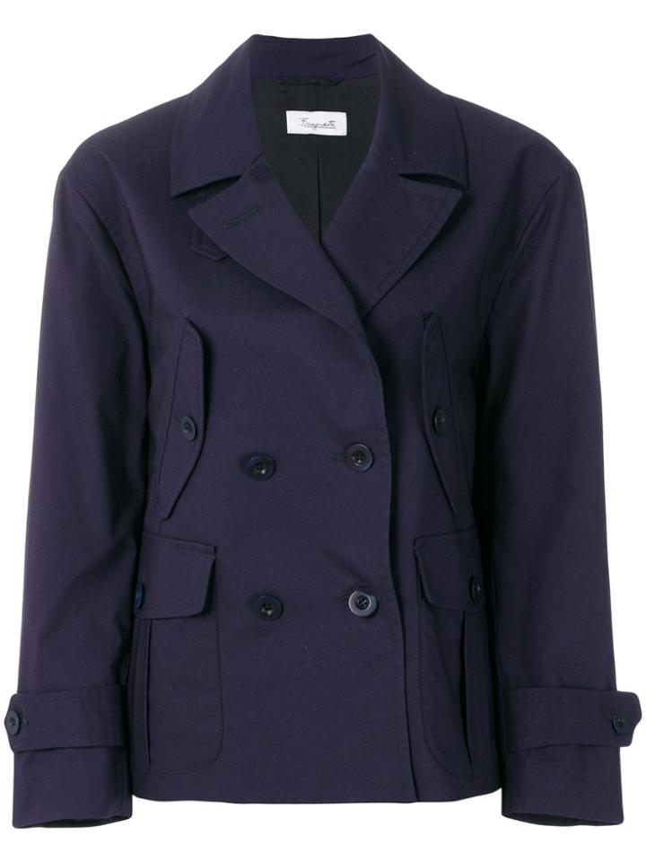 Brag-wette Double Breasted Utilitarian Jacket - Blue