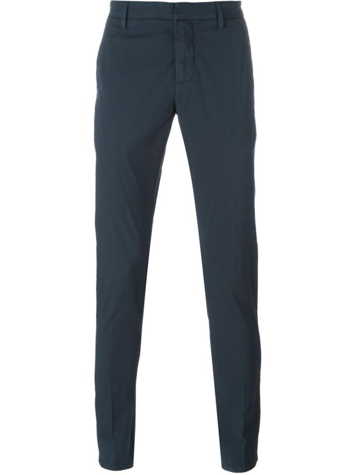 Dondup Slim Fit Chinos, Men's, Size: 33, Blue, Cotton/spandex/elastane