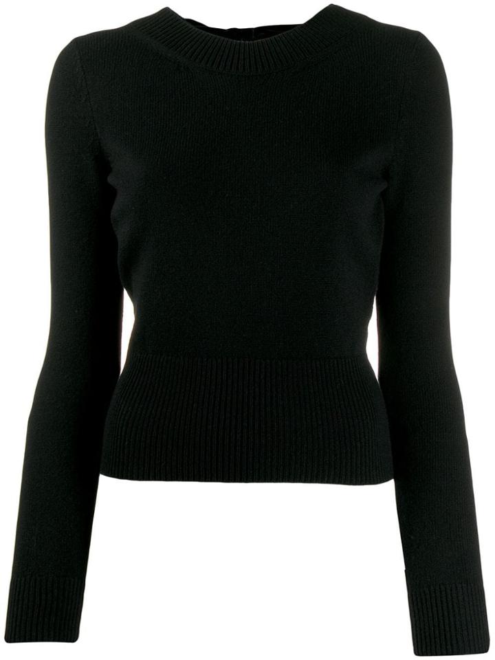 Alexander Mcqueen Tie-back Knit Jumper - Black