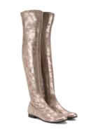 Monnalisa Knee Length Metallic Boots - Gold