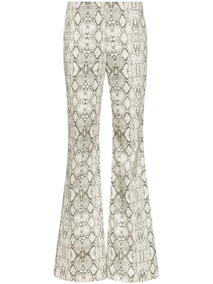 Les Reveries Snake Print Flared Trousers - Neutrals