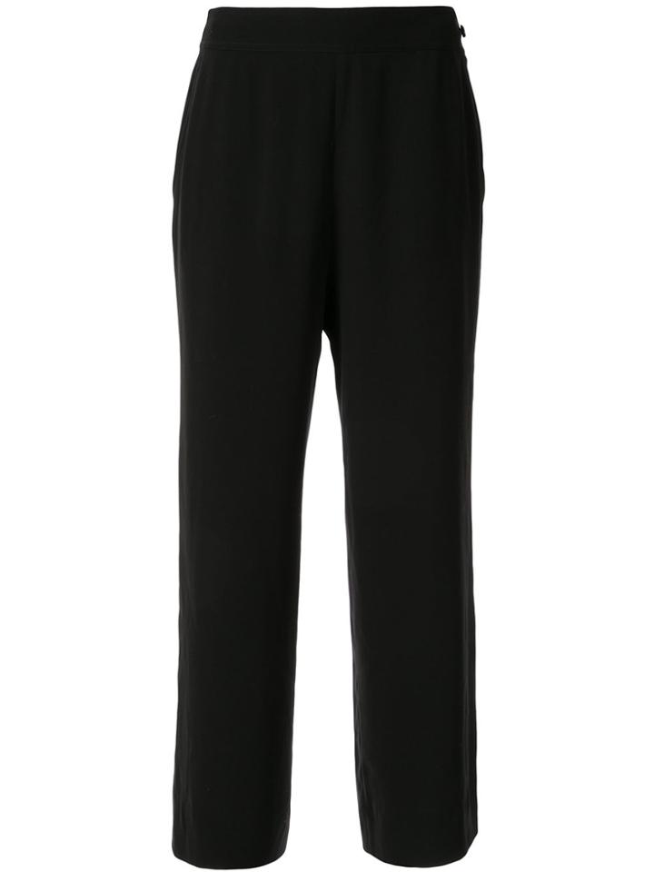 Chanel Pre-owned Flared Cropped Trousers - Black