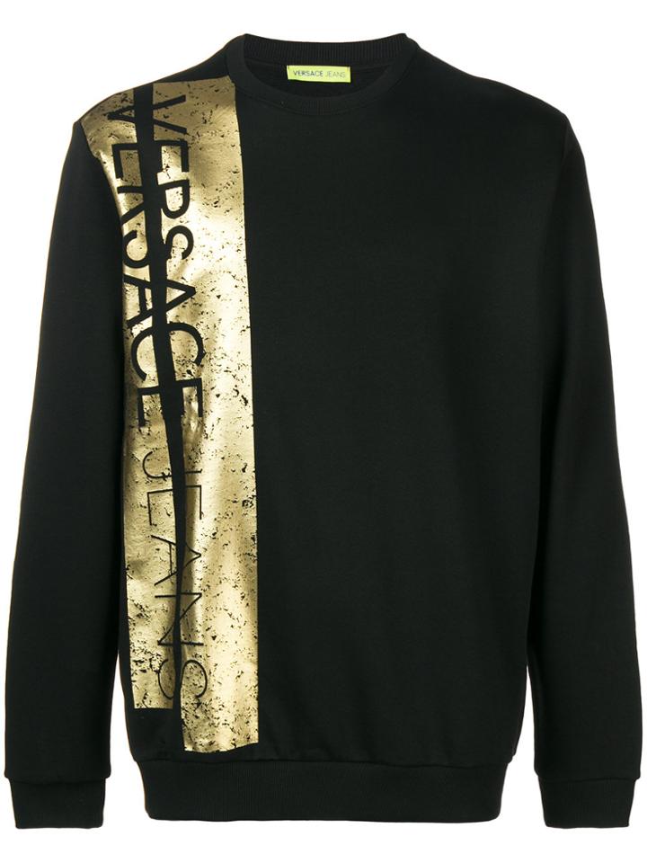 Versace Jeans Metallic Logo Sweatshirt - Black