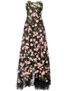 Marchesa Notte Floral-appliquéd Lace Gown - Black