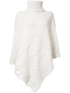 Miharayasuhiro Distressed Poncho, Women's, Size: 36, White, Acrylic/wool