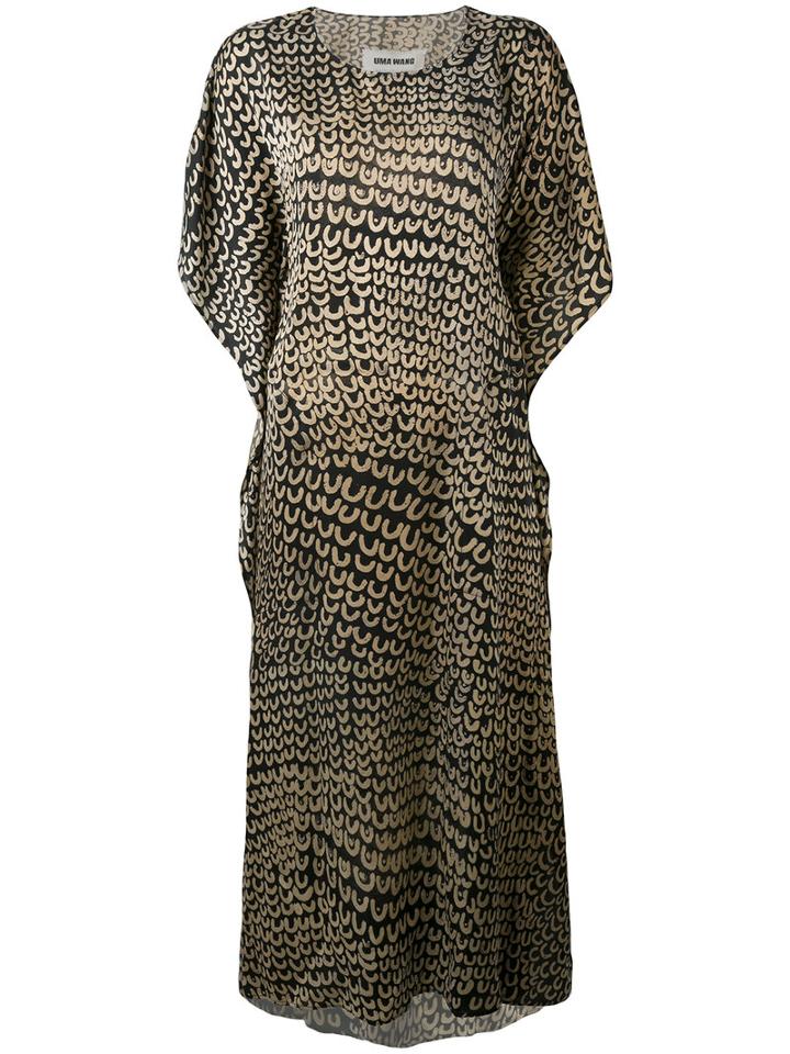 Uma Wang - Printed Shift Dress - Women - Cupro - S, Black, Cupro