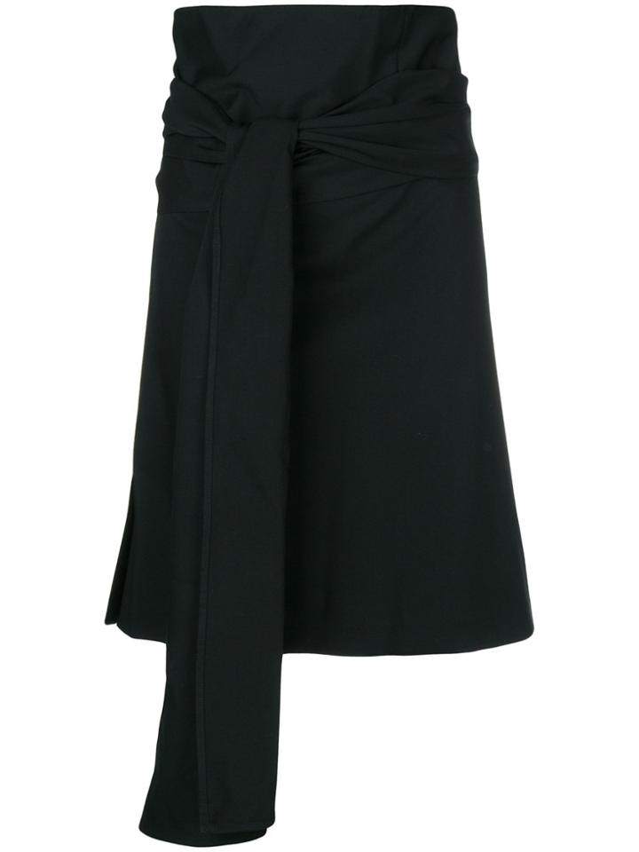 Romeo Gigli Vintage Knot Detail Wrapped Skirt - Black