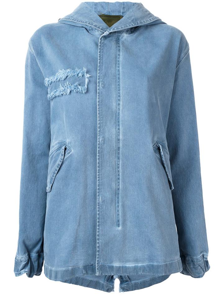 Mr & Mrs Italy Hooded Denim Parka, Women's, Size: Xs, Blue, Cotton/spandex/elastane