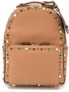 Valentino Rockstud Rolling Backpack, Pink/purple, Leather