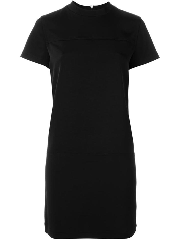 T By Alexander Wang Shortsleeved Shift Dress, Women's, Size: 4, Black, Polyester/triacetate
