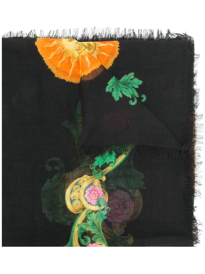 Versace Baroque Printed Scarf - Black