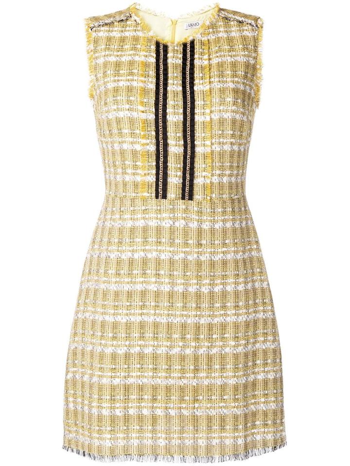 Liu Jo Sleeveless Tweed Dress - Yellow