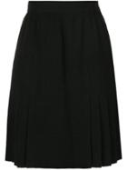 Chanel Vintage Pleated Panel Mini Skirt - Black