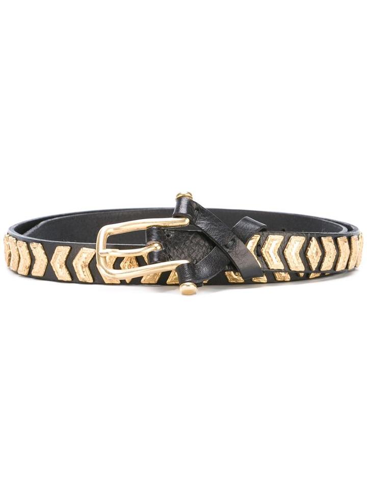 Dodo Bar Or Studded Belt, Women's, Size: Medium, Black, Leather/metal