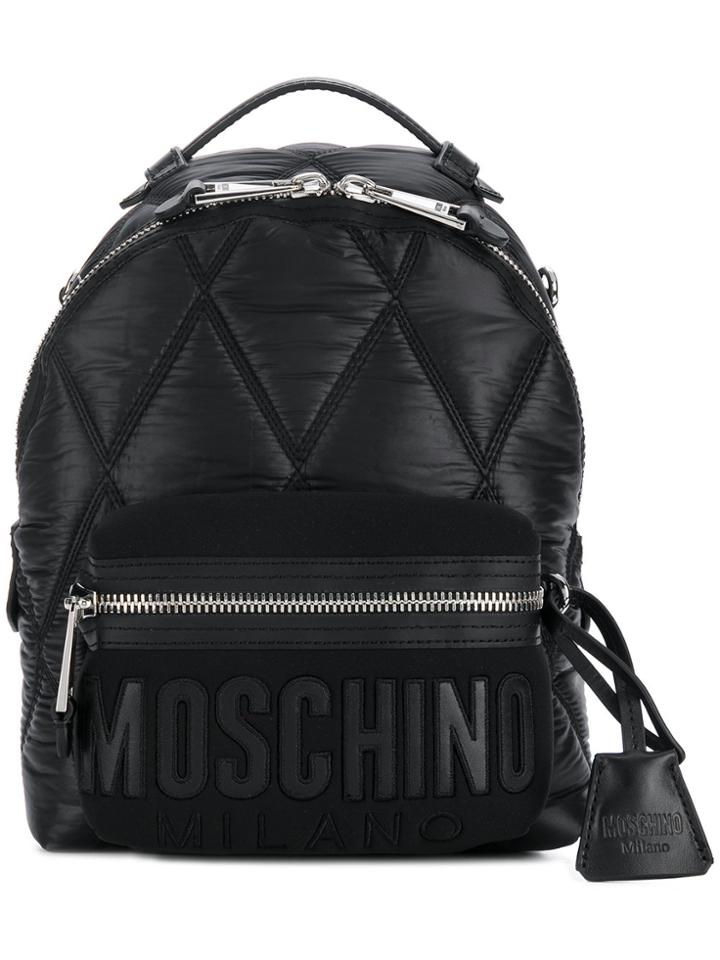 Moschino Front Logo Mini Backpack - Black