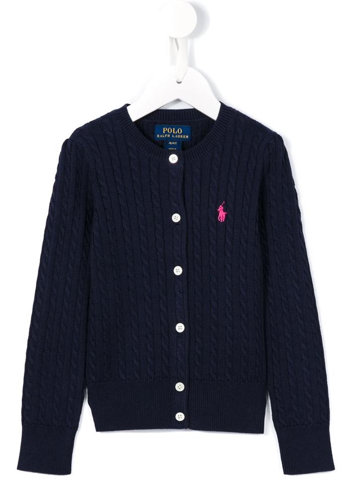 Ralph Lauren Kids Cable Knit Cardigan, Girl's, Size: 7 Yrs, Blue