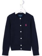 Ralph Lauren Kids Cable Knit Cardigan, Girl's, Size: 7 Yrs, Blue