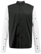 Ann Demeulemeester Panelled Mandarin Collar Shirt - Black