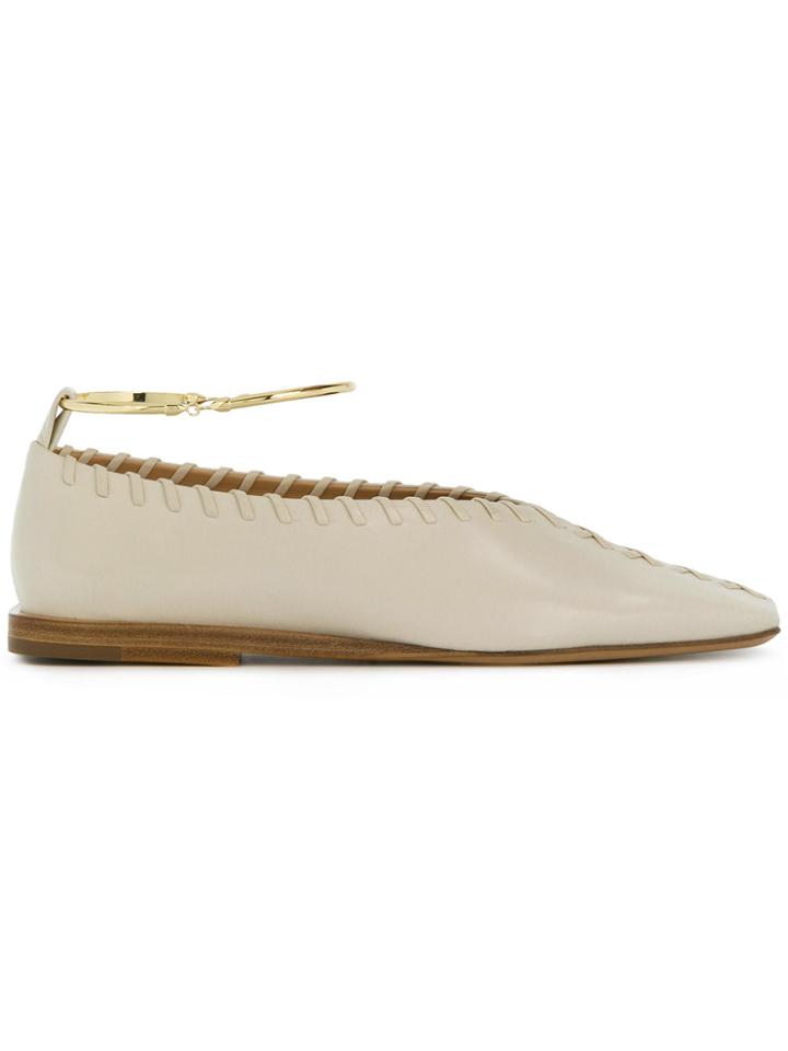 Jil Sander Ankle Strap Ballerinas - Nude & Neutrals