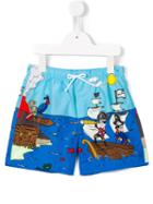 Dolce & Gabbana Kids Pirate Print Swim Shorts, Boy's, Size: 12 Yrs