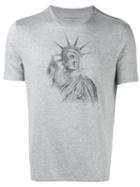John Varvatos Skull State Of Liberty T-shirt, Men's, Size: Small, Grey, Viscose/spandex/elastane