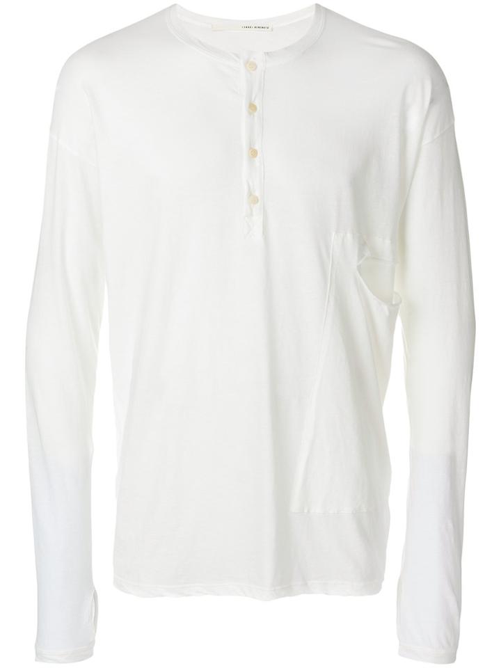Isabel Benenato Henley Longsleeved T-shirt - White