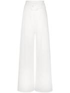 Proenza Schouler High-waisted Wide Leg Belted Cotton Trousers - White