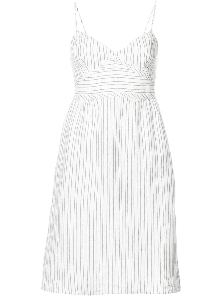 Theory - Striped Dress - Women - Linen/flax - 2, White, Linen/flax