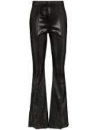 We11done Python-embossed Faux Leather Flared Trousers - Black