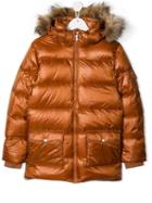 Pyrenex Kids Hooded Puffer Jacket - Brown