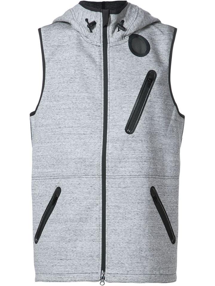 Y-3 Sleeveless Hoodie, Men's, Size: Medium, Grey, Cotton/spandex/elastane