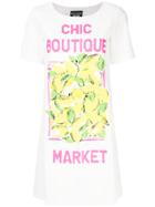 Boutique Moschino Graphic Print T-shirt Dress - White