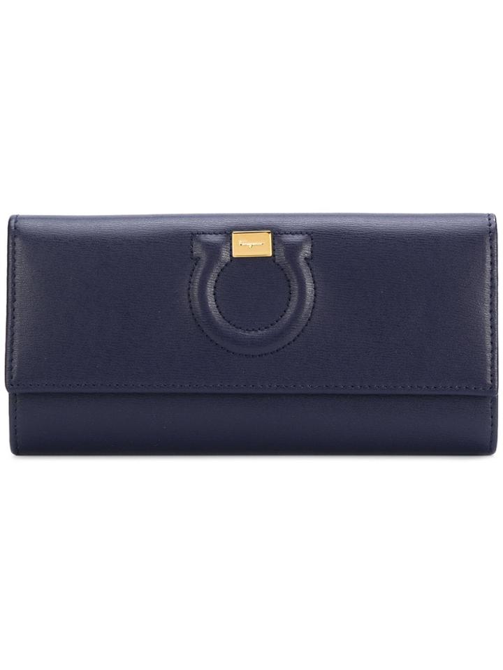 Salvatore Ferragamo Gancini Continental Wallet - Blue