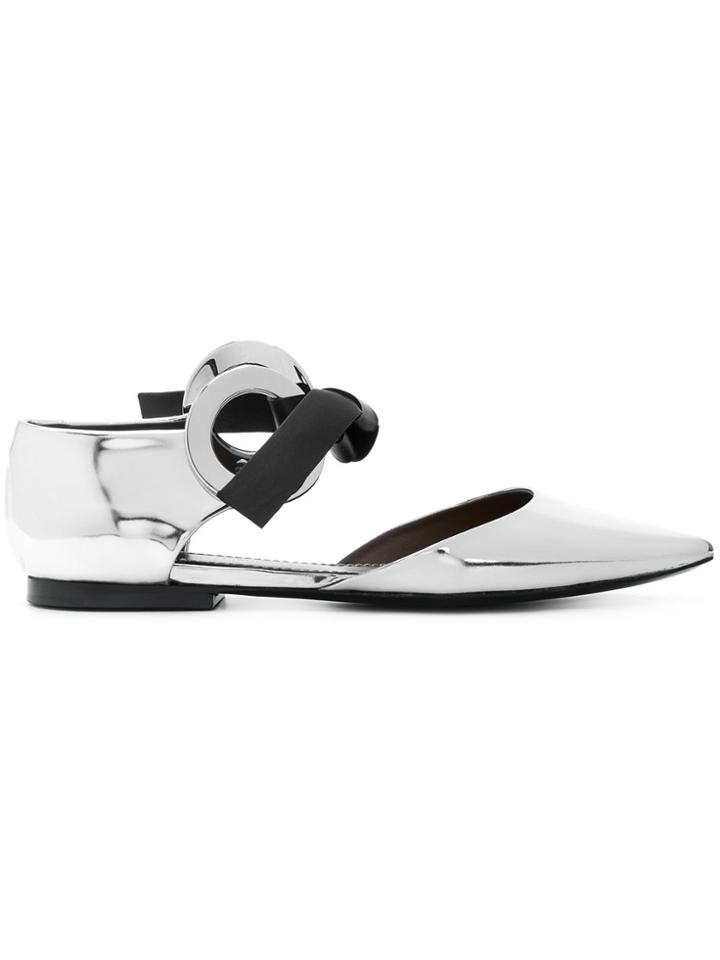 Proenza Schouler Tie Front Pumps - Metallic