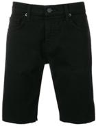 J Brand Frayed Bermuda Denim Shorts - Black
