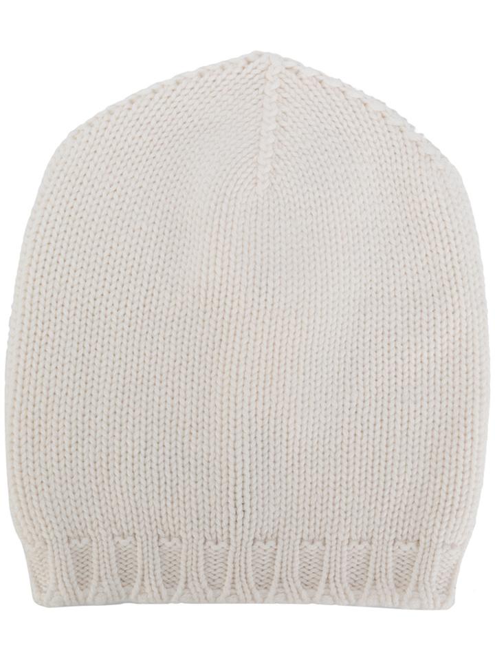 Lamberto Losani Knitted Beanie - White