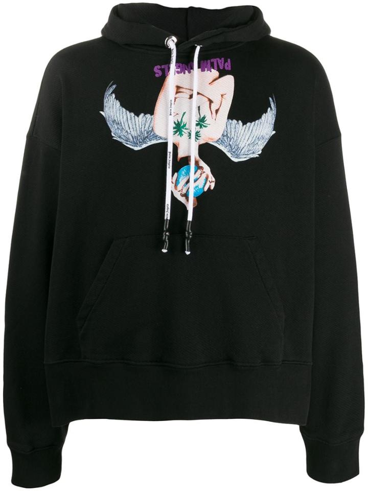 Palm Angels Graphic Print Hoodie - Black