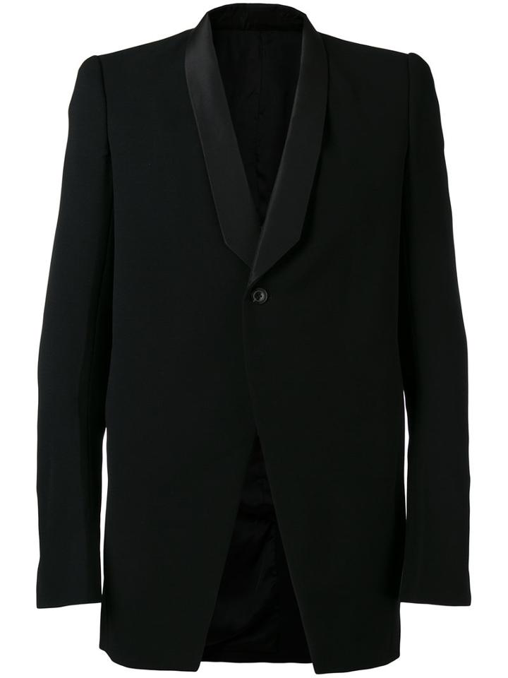 Rick Owens Blazer-style Coat, Men's, Size: 50, Black, Viscose/virgin Wool/cupro/cotton