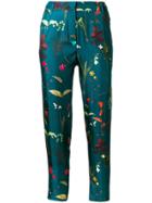 Ailanto Floral Cropped Trousers - Blue