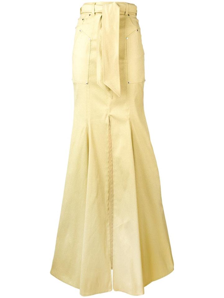 Talbot Runhof Belted Draped Skirt - Yellow