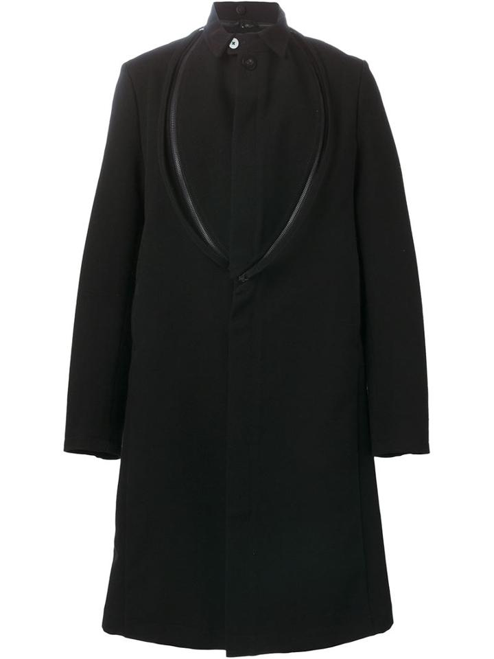 Ann Demeulemeester Zip Detail Coat, Men's, Size: Medium, Black, Cotton/rayon/virgin Wool