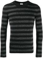 Saint Laurent Striped Glitter Knitted Top - Black