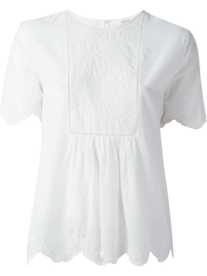 Vanessa Bruno Athé Scalloped Embroidered Blouse