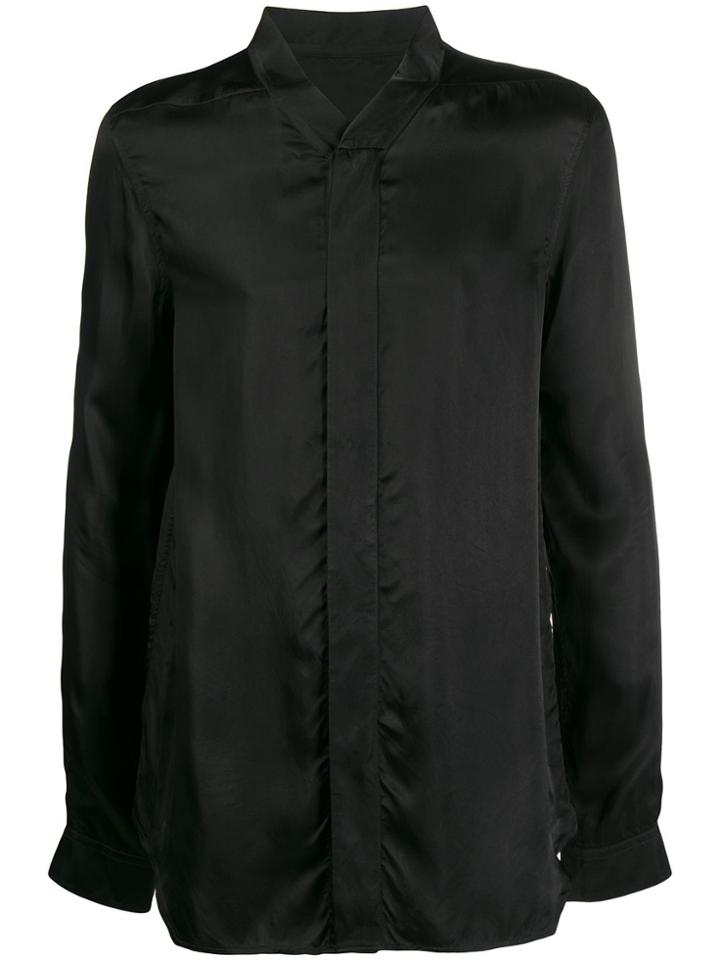 Rick Owens High-shine Long-sleeve Shirt - Black