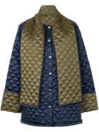 Msgm Back Print Quilted Jacket - Blue